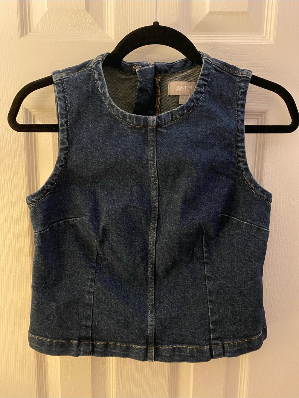Kenneth Cole Reaction Dark Indigo Denim Sleeveless Top